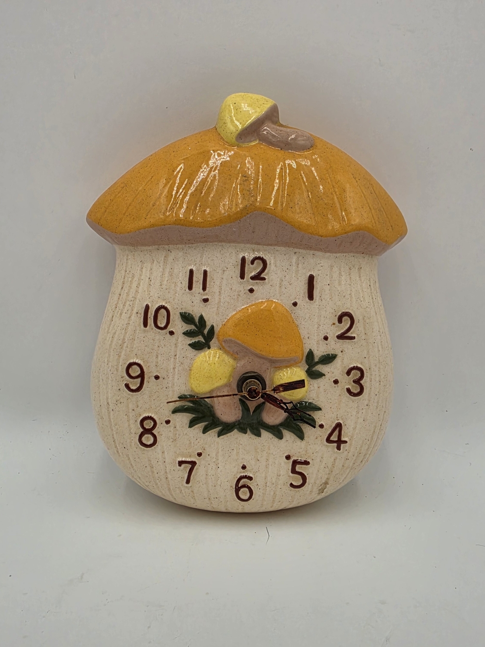 Vintage Ceramic Mushroom Wall Clock
